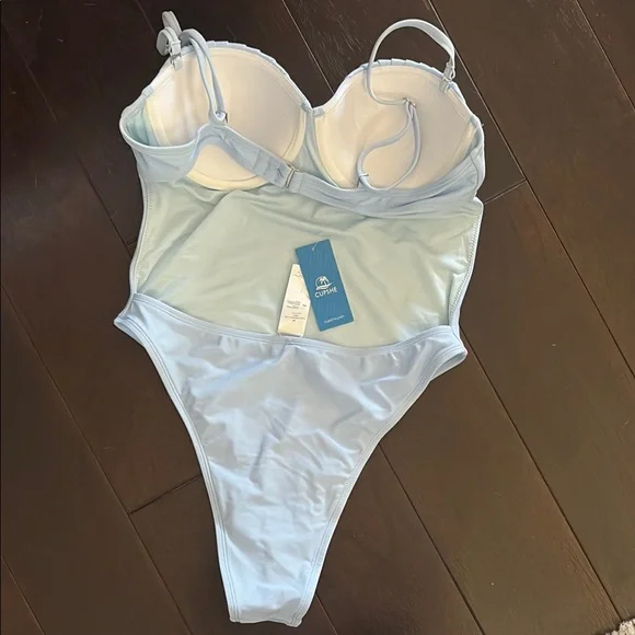 Light Blue Underwire Monokini Swimsuit - Picture 3 of 3